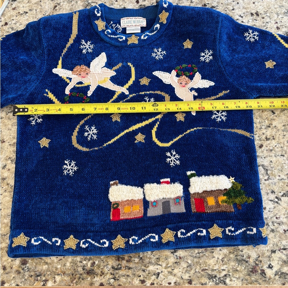 Vintage Claire Murray 80’s Stunning Christmas Sweater Hand Knit Embroidered - Picture 15 of 16